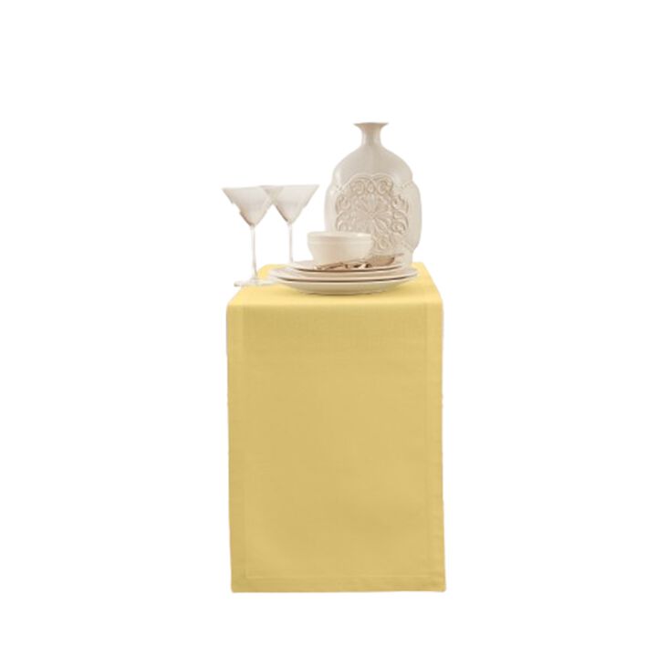 Solino Home Cotton Linen Plain Table Runner | Dru