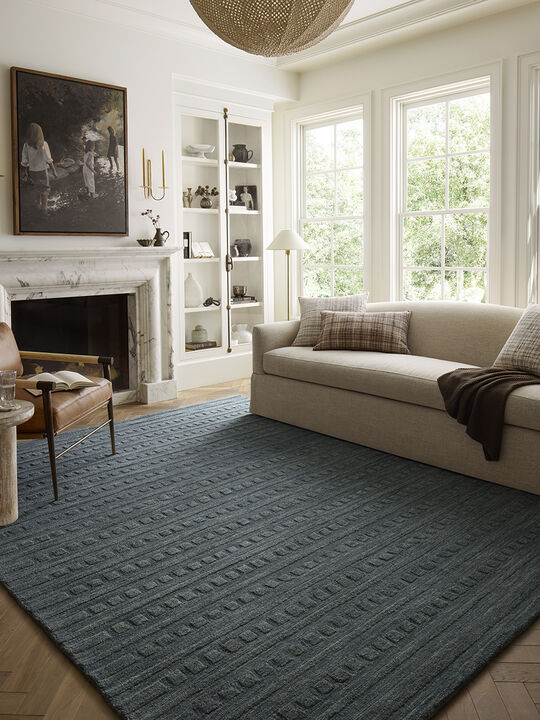 Bradley BRL-05 Teal / Teal 18" x 18" Sample Rug by Chris Loves Julia