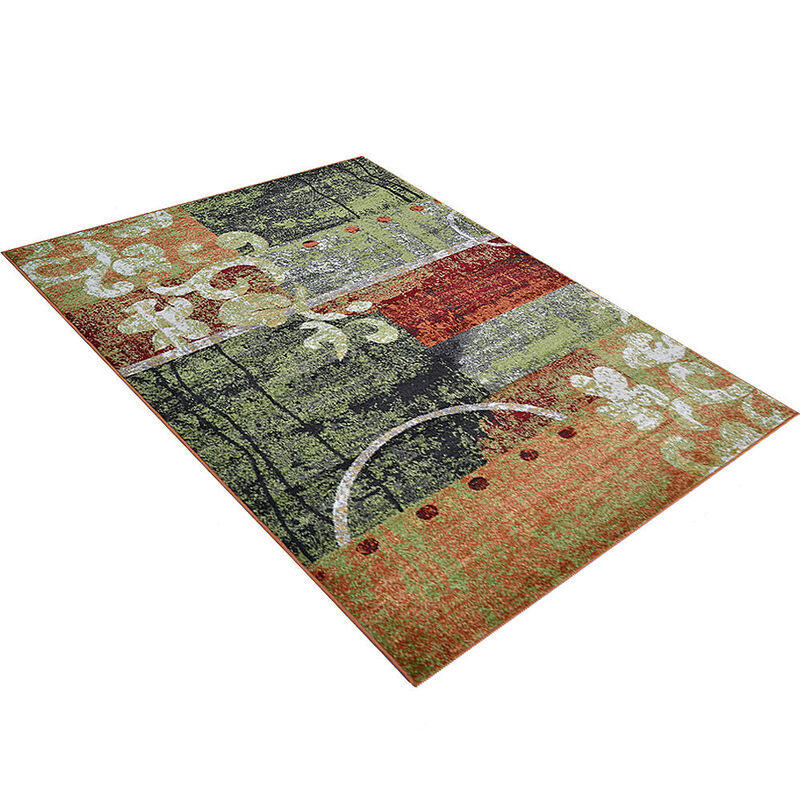 RUGSOTIC CARPETS MACHINE MADE HEATSET POLYPROPYLENE AREA RUGS  - 4'x6', Rectangle Shape, Multicolor Color, Contemporary Modern Design, Midium Pile Machine Made Area Rugs (M00043)