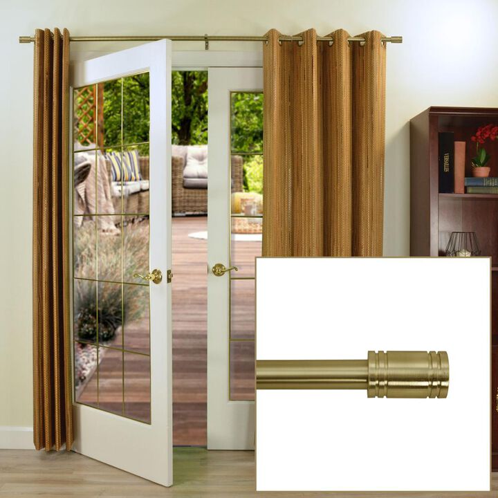 Versailles Lexington Ringlets Steel Heavy Duty Curtain Rods for Windows Set 86" - 144" Black