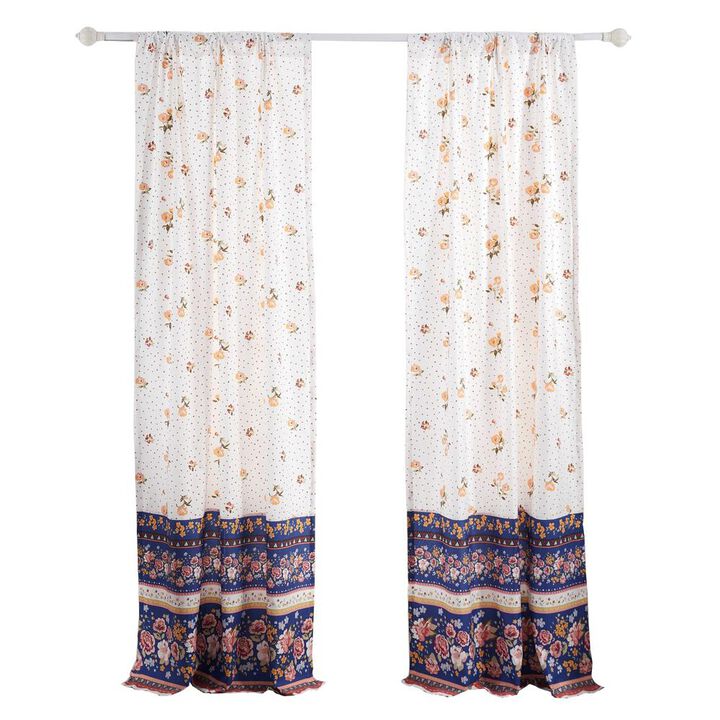 Greenland Home Fashions Marsha Window Panel Pair - 42x84", Blue