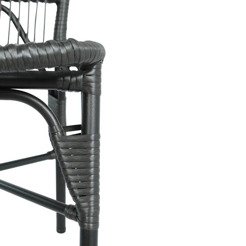 Merax Outdoor PE Wicker Patio Dining Chairs Set of 2