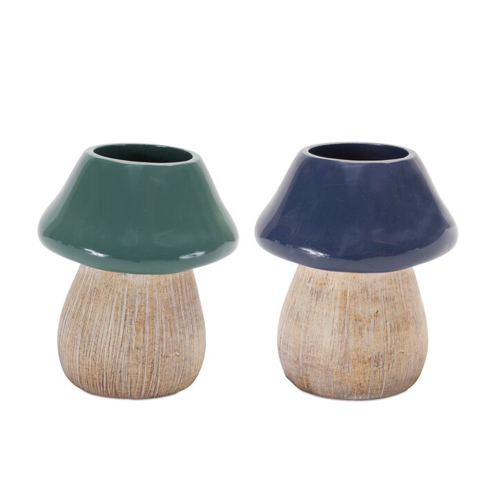 Mushroom Planter (Set of 2) – Decorative Ceramic Planters for Indoor and Outdoor Garden Decor