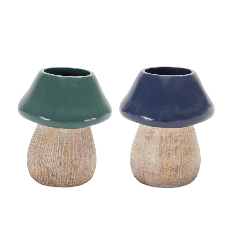 Mushroom Planter (Set of 2) – Decorative Ceramic Planters for Indoor and Outdoor Garden Decor