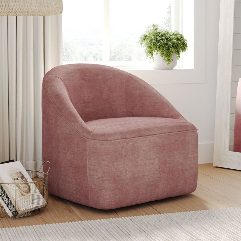 Jofran Lulu Mid-Century Modern Upholstered Casual Swivel Accent Chair