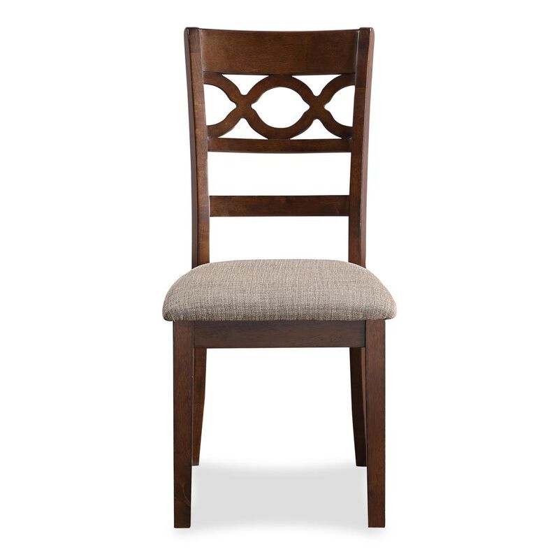 New Classic Furniture Cori 5-Piece Wood Round Dining Table Set with 4 Chairs in Cherry