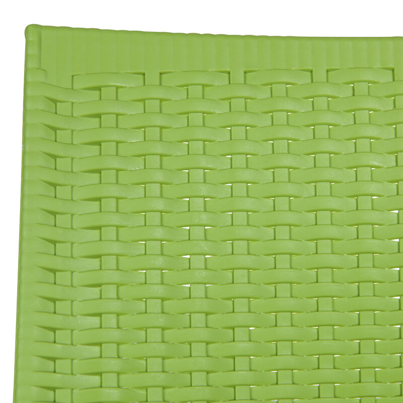 LeisureMod Weave Mace Indoor/Outdoor Chair (With Arms) in Green