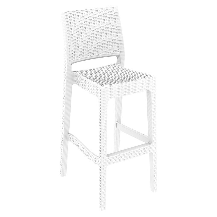 42.5" Coffee Brown Wickerlook Patio Bar Stool