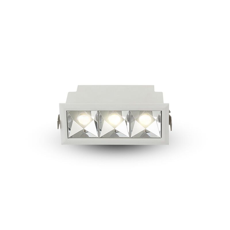 VONN Lighting 3 Lights LED Fixed Recessed Downlight w/Trim, Stock Item Beam Angle 34, White