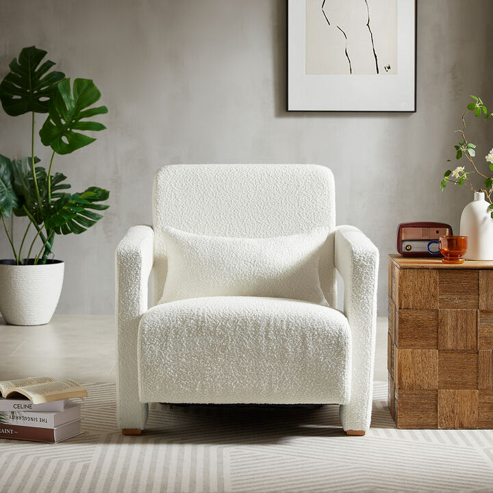 Merax Sleek Chenille Upholstered Accent Chair