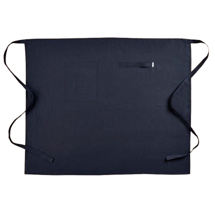Solino Home 100% Pure Linen Midi Bistro Apron 33 x 40 Inch