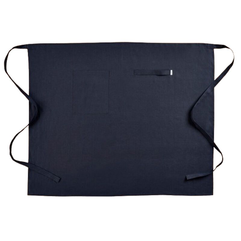 Solino Home 100% Pure Linen Midi Bistro Apron 33 x 40 Inch