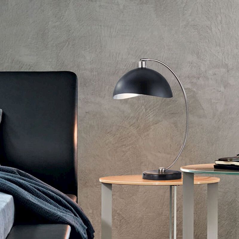 NOVA OF CALIFORNIA Luna Bella Table Lamp - Nickel/Matte Black/Silver Leaf