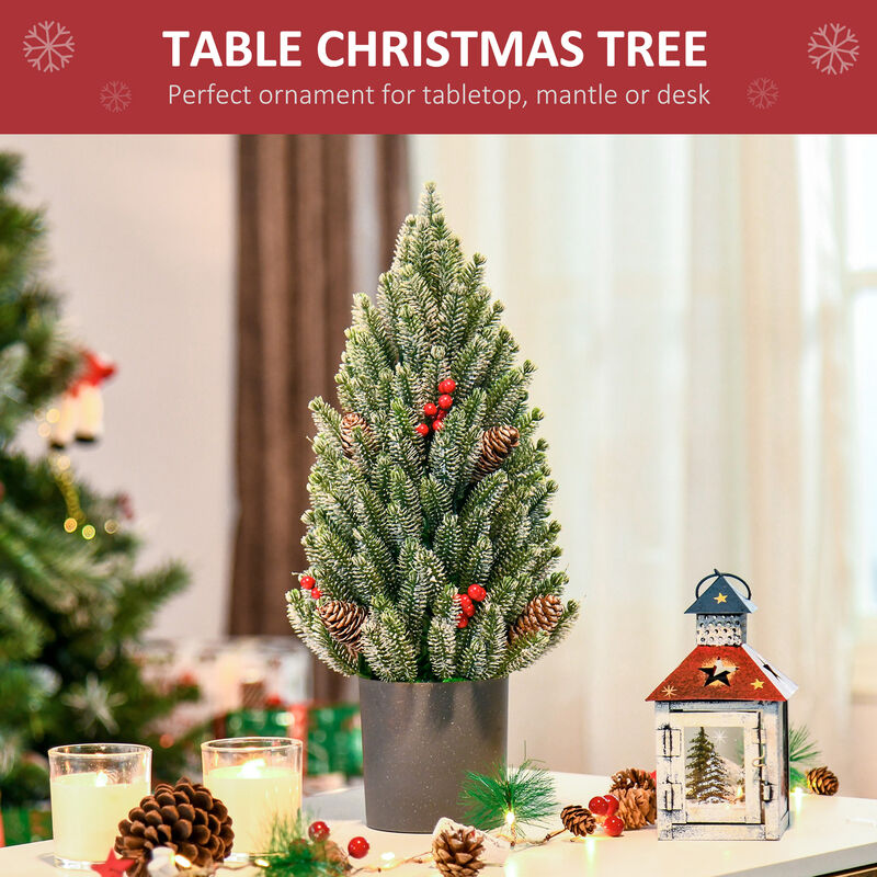 1.5' Miniature Snow Flocked Christmas Tree Tabletop Holiday Indoor Decoration