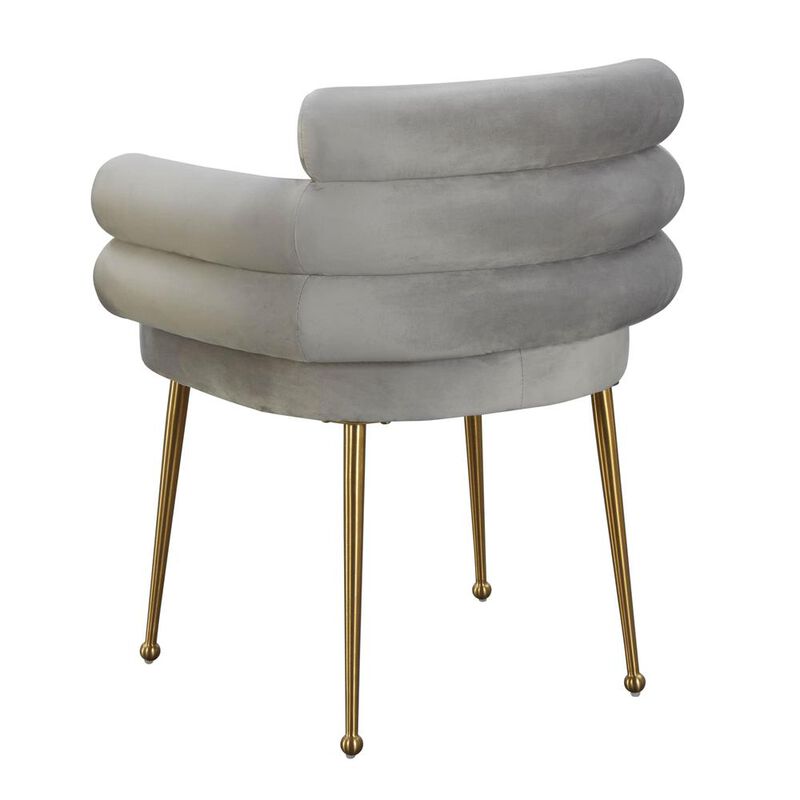 Belen Kox Grey Velvet Glam Dining Chair, Belen Kox