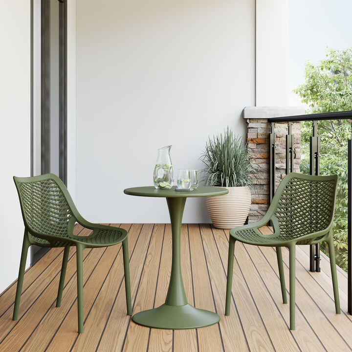 WestinTrends Outdoor Stackable Modern Plastic Dining Chairs (Set of 2)