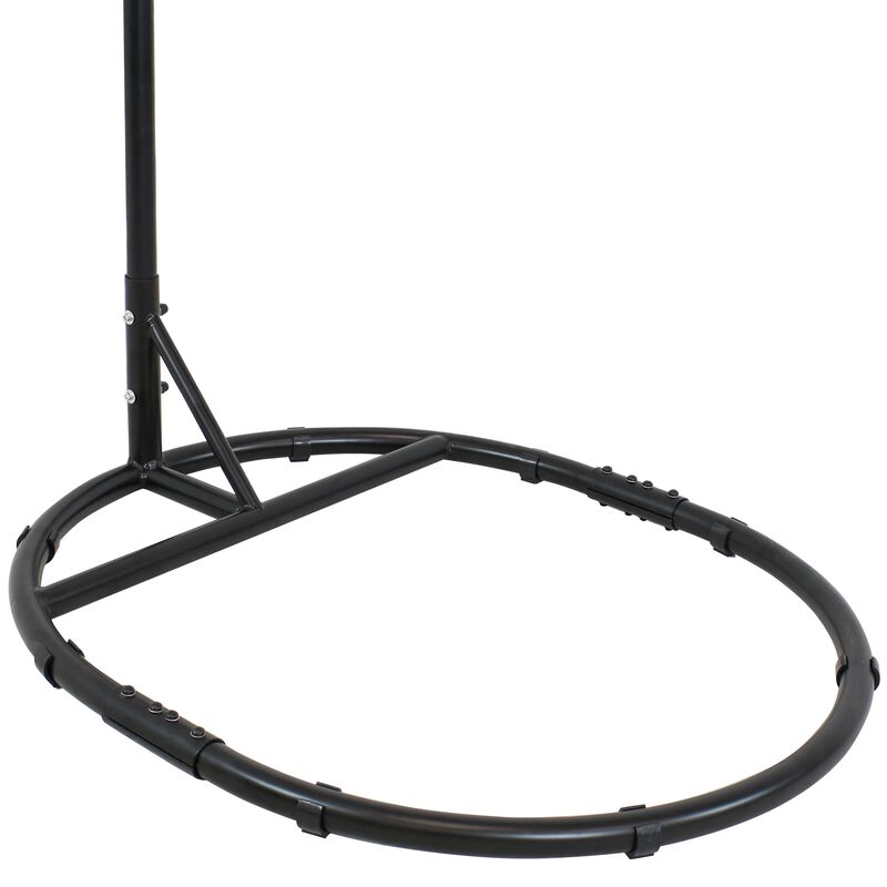 Sunnydaze Rounded Base Powder-Coated Steel Egg Chair Stand - 76 in