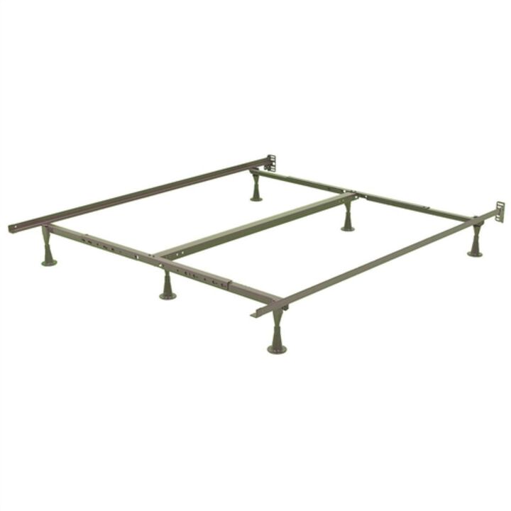 Hivvago California King Metal Bed Frame with Wide Glide Legs and Headboard Brackets