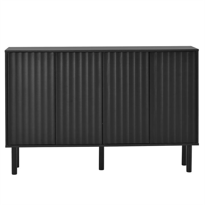 Merax Minimalist Shoe Cabinet  with Fluted Doors
