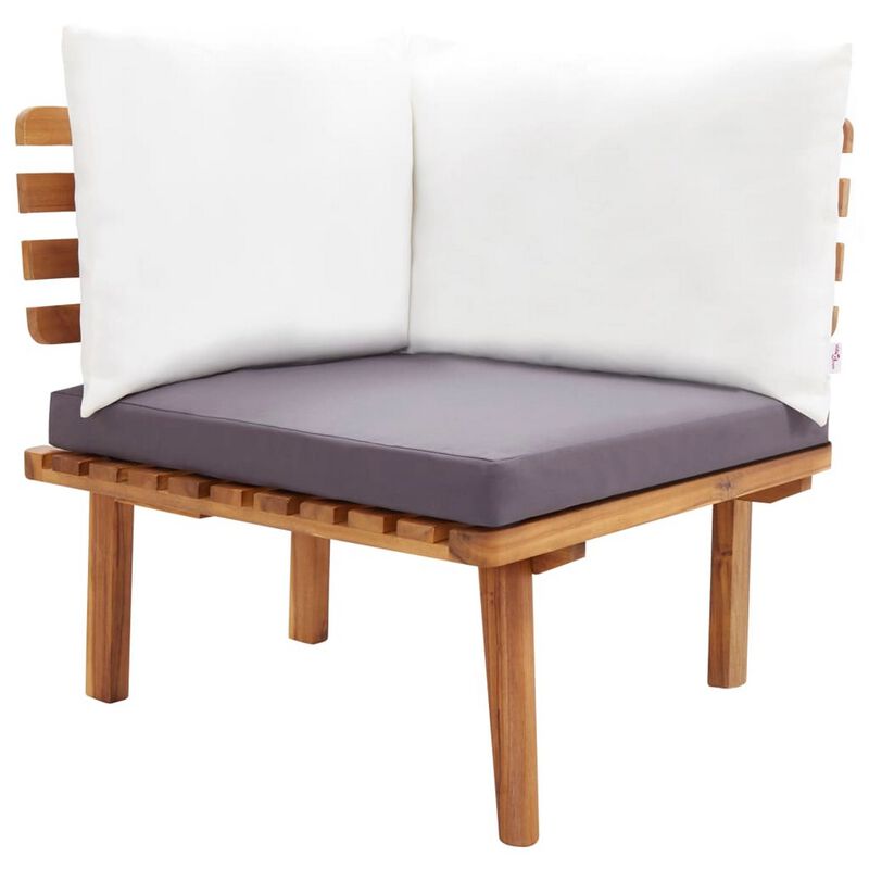 Roma 6pc Modular Outdoor Sofa and Coffee Table Set, Solid Wood, Gray - Benzara