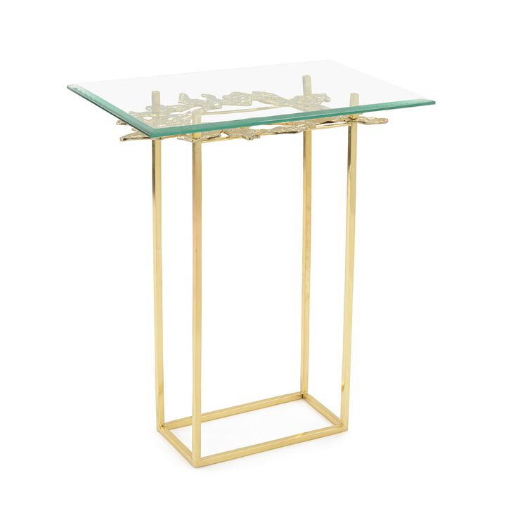 Organic Firm Brass & Glass Martini Table