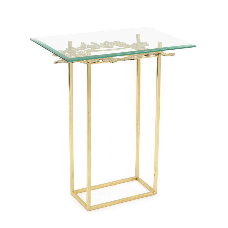 Organic Firm Brass & Glass Martini Table