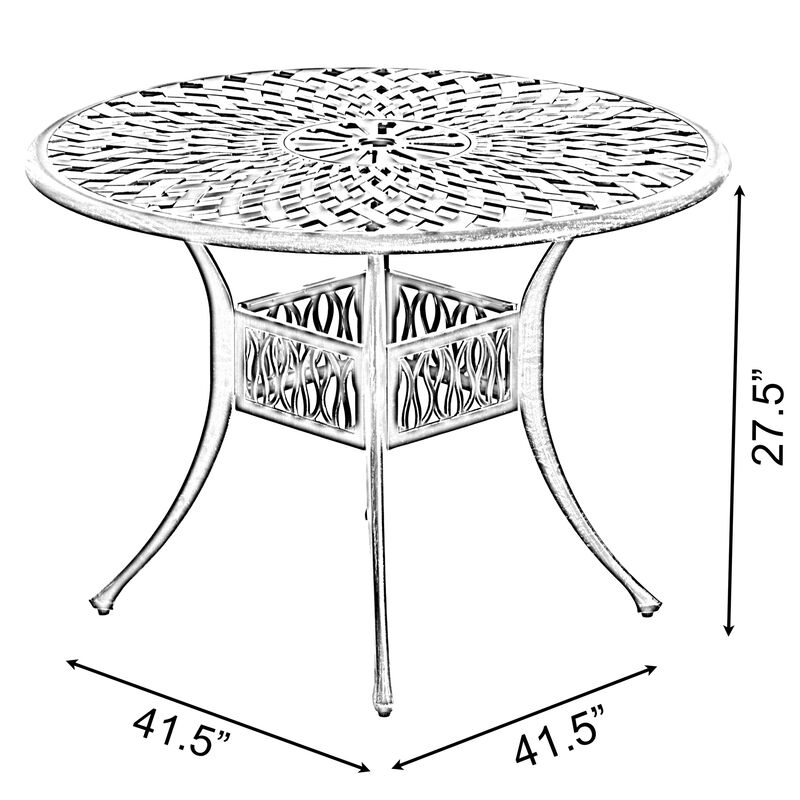 Indoor and Outdoor Bronze Dinning Table Bistro Patio Cast Aluminum.
