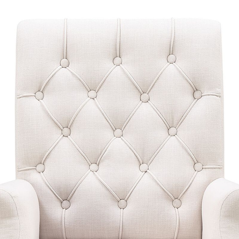 William Parson Side Dining Chair, Beige & Smokey Black-Benzara