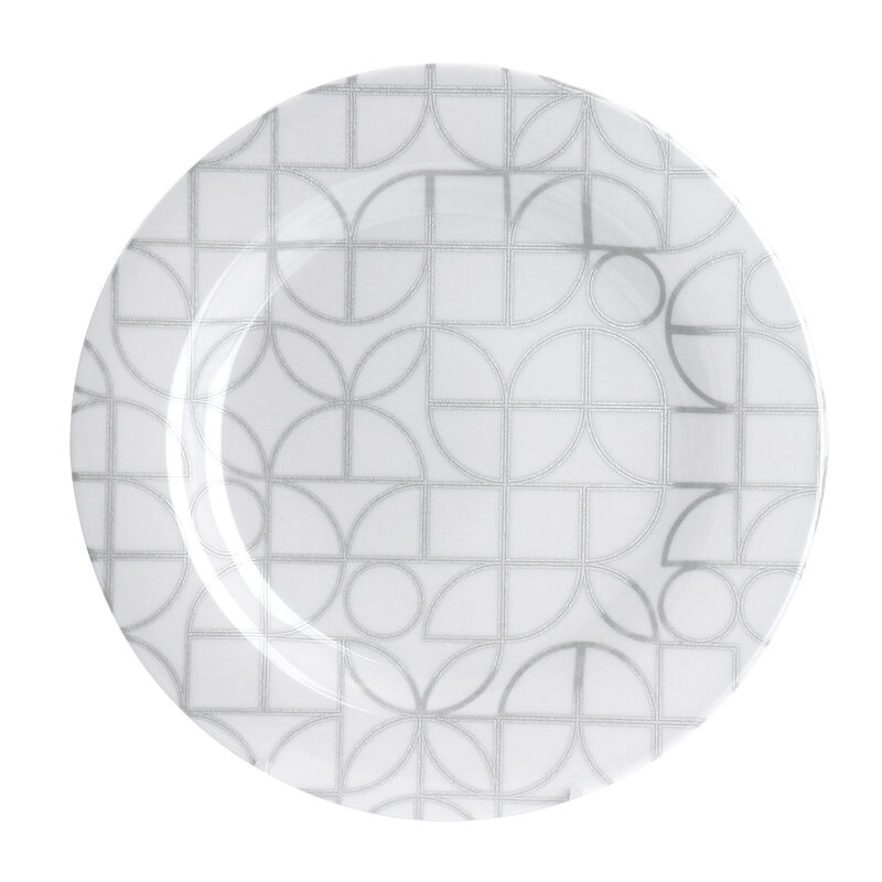 Laurie Gates California Designs Summer Bloom 12 Piece Melamine Dinnerware Set in Silver