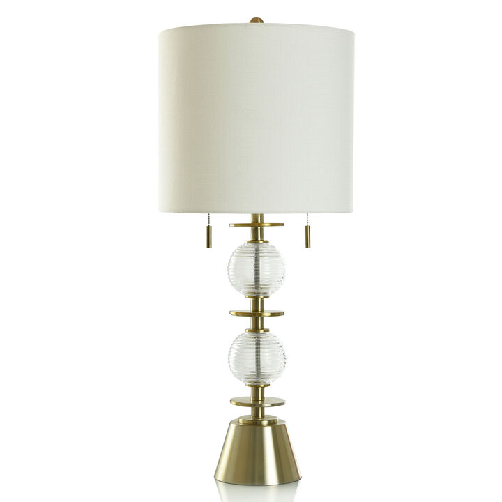 Ribbed Glass Table Lamp