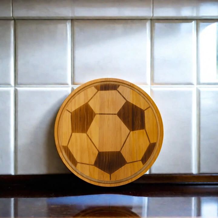 Soccer Ball Charcuterie Wood Board - 13"