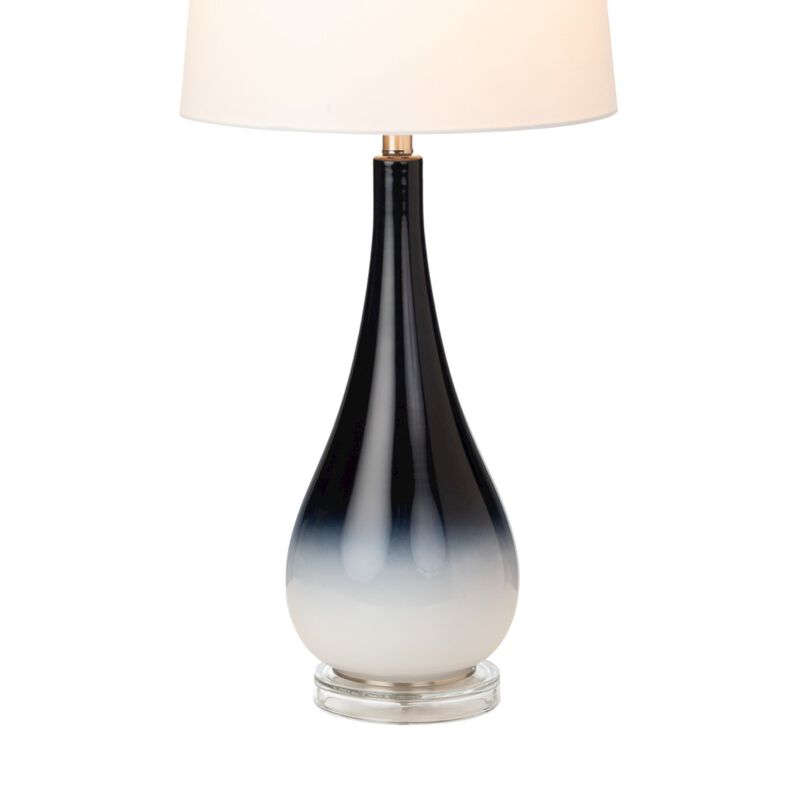 Lux Lighting Serenity 30.5 Black / White Glass Table Lam, (Set of 2)