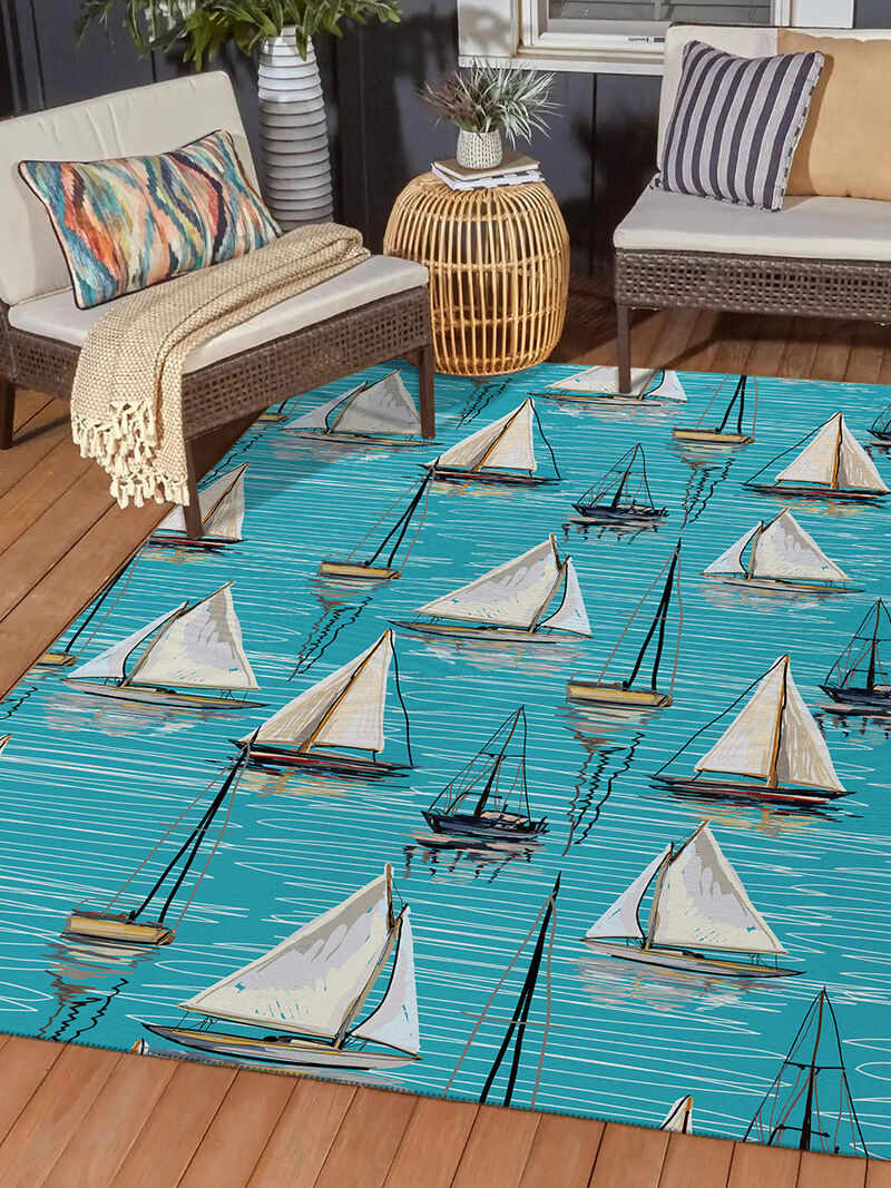 Harbor HA8 Teal 8' x 10' Rug