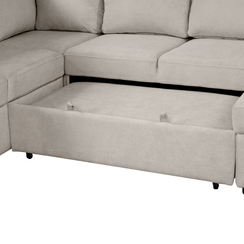 Merax U-shaped Sectional Sofa Pull-out Sofa Bed