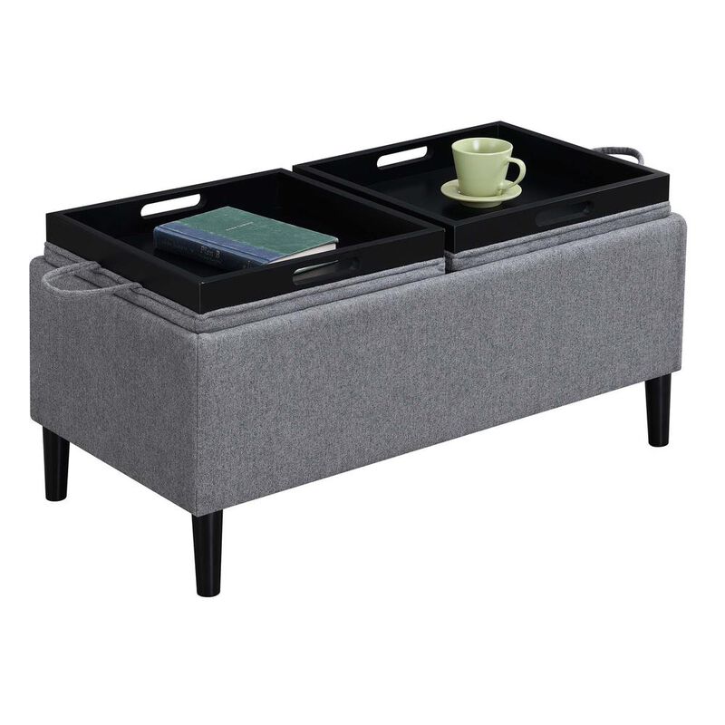 Convenience Concepts Designs4Comfort Magnolia Storage Ottoman with Trays
