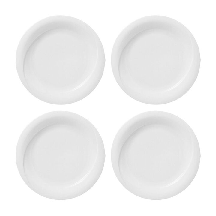 Porcelain X-tanbul dia.6.75" Round White Porcelain Plate (Set of 4)