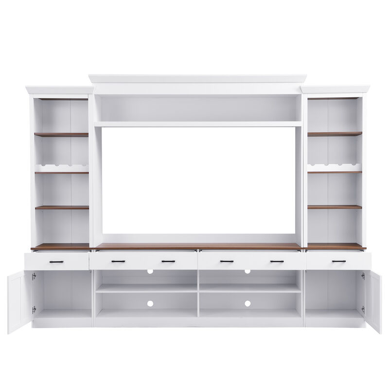 Merax Mid-Century Media Console  Entertainment Wall Unit Set for TVs Up to 70"