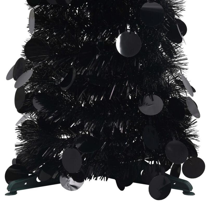 vidaXL Pop-up Artificial Christmas Tree Black 70.9" PET