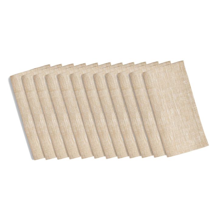 Solino Home 100% Pure Linen Cocktail Napkins Set of 12 | Athena