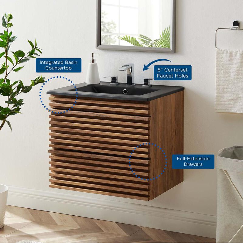 Modway Render 24 Wall-Mount Bathroom Vanity
