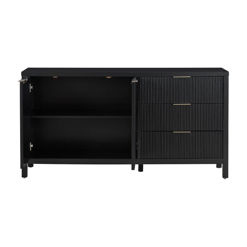 Merax Wave-Pattern Sideboard Storage Cabinet