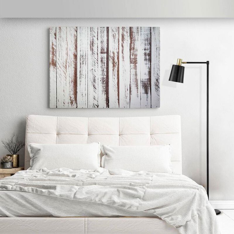 Modern Farmhouse Floor Lamp – Industrial Metal Frame with Stylish Accents & Soft Lighting