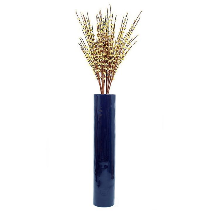 30-Inch-Tall Decorative Contemporary Bamboo Display Floor Vase - Cylinder Shape - Stylish Home Decor Accent - Modern Tall Vase for Living Room, Entryway, or Dining Room Decor, Green