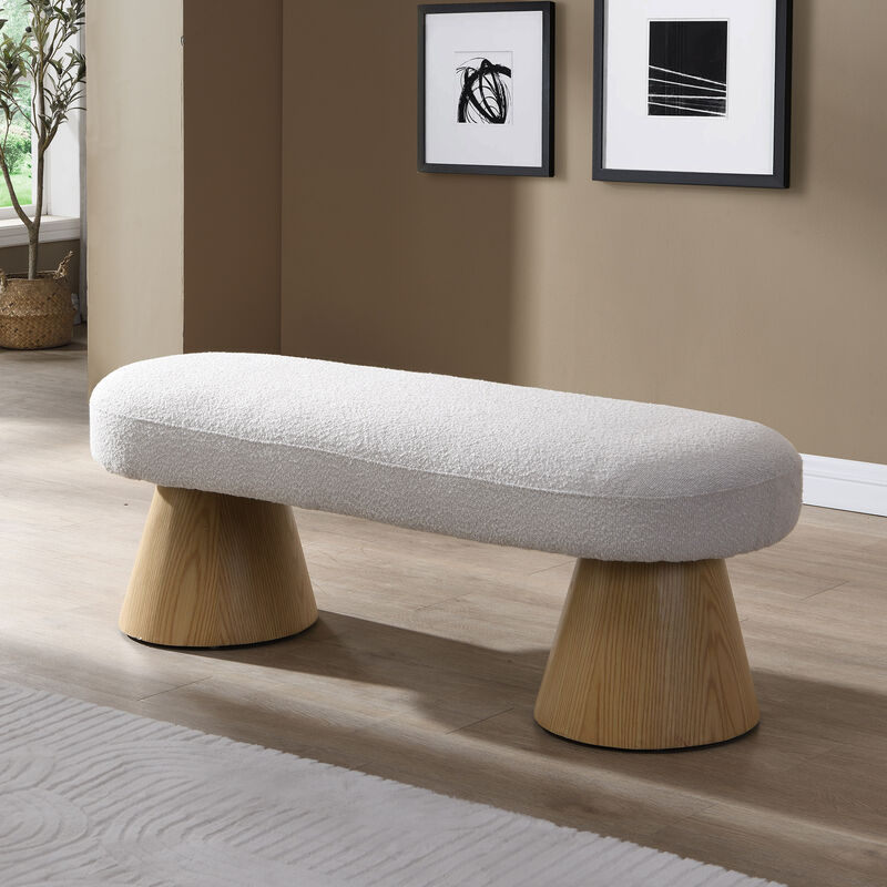 Merax Upholstered Bedroom Bench Fabric Ottoman