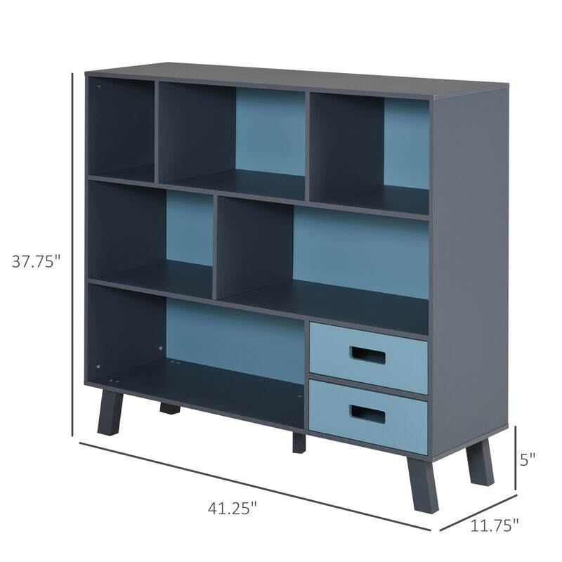 3 Tier Bookcase Chest Open Shelves Cabinet Home Storage Furniture with Drawers