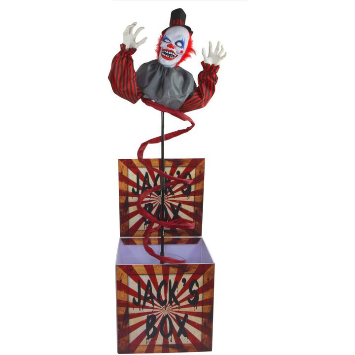 Haunted Hill Farm 69'' Lifesize Animated Clown in the Box