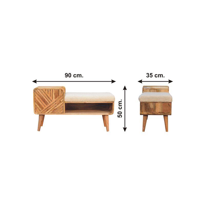 Artisan Furniture Boucle Carved Solid Wood 1 Door  Telephone Table