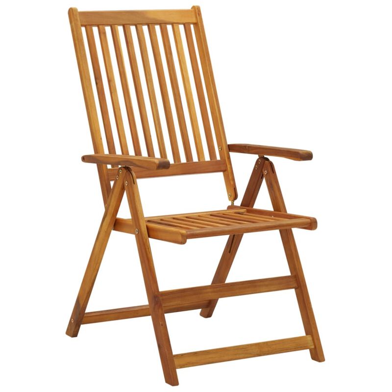 vidaXL Folding Patio Chairs with Cushions 8 pcs Solid Acacia Wood