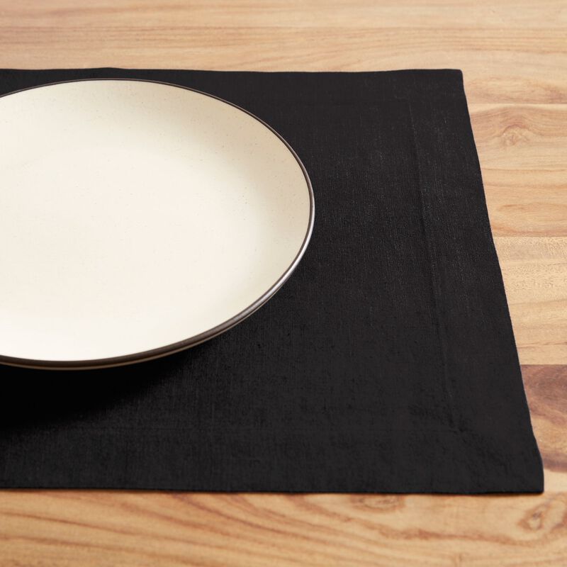 Solino Home 100% Pure Linen Placemats  Set of 6, 14 x 19 Inch | Sonoma