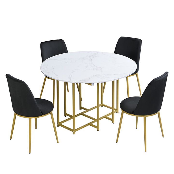 Merax 5-Piece Extendable Kitchen Dining Table Chairs Set
